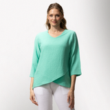 Toofan – Mint – Double Layer V-Neck 3/4 Sleeves Tunic Top – C105