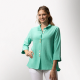 Toofan – Mint – Wire Collar 3/4 Sleeves Round Neck with Back Button Detail Tunic Top – C54