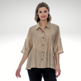 Toofan – Sand – Crushed Fabric – Back Button Shirt – CR 28