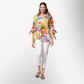 Toofan – Digital Print – Multi Color wire collar 3/4 pullover sleeves Cotton Tunic Top – DP33-260