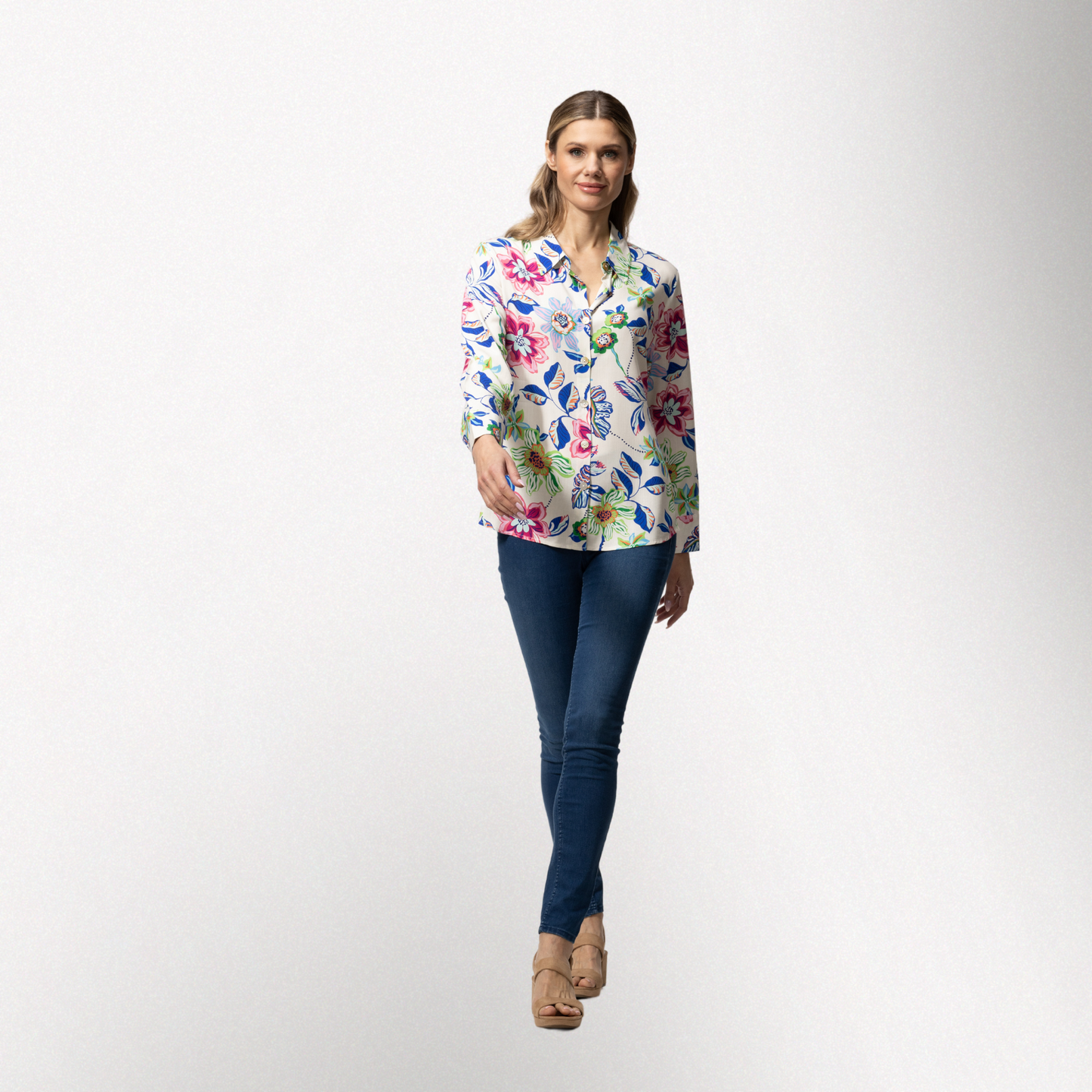 Toofan – Digital Print – Multi Color Floral Print full sleeves Button down Shirt – DP38-529