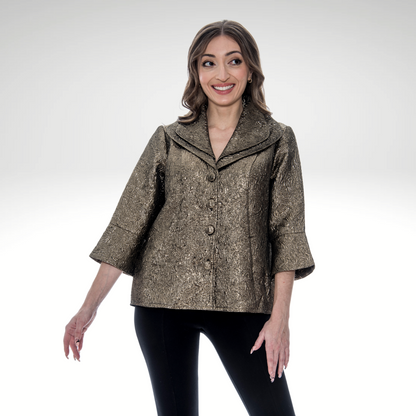 Toofan - Gold - Double Collar  Jacquard Jacket - NJ 221