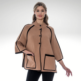 Toofan - Khaki - Edge / Border Trim Poncho - OS 225