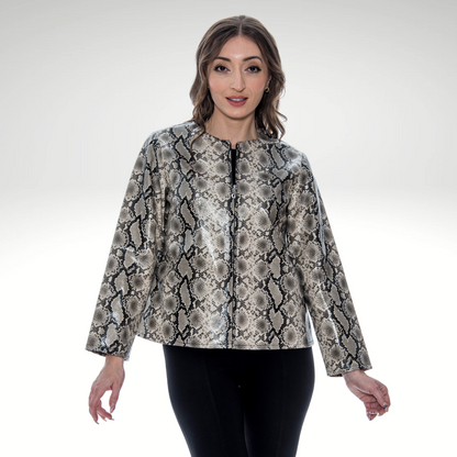 Toofan – Python Print – Round Neck Zipper Jacket – VL 322